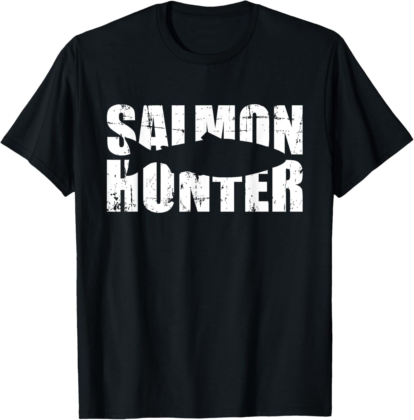 Salmon Hunter Fishing T-Shirt - T-Shirt | Black