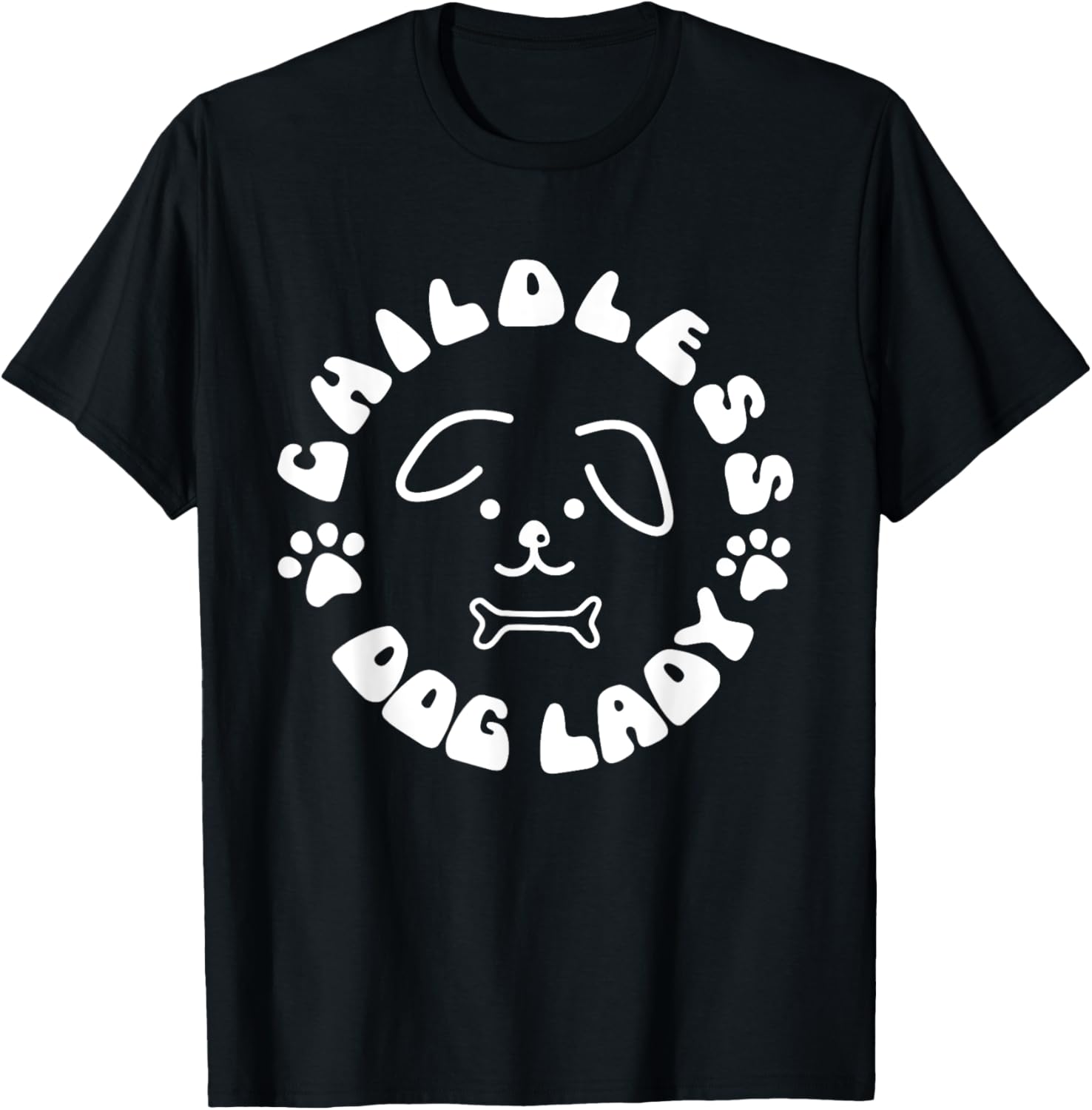 Childless Dog Lady Funny Vote 2028 USA Election Cat Ladies T-Shirt - T-Shirt | Black
