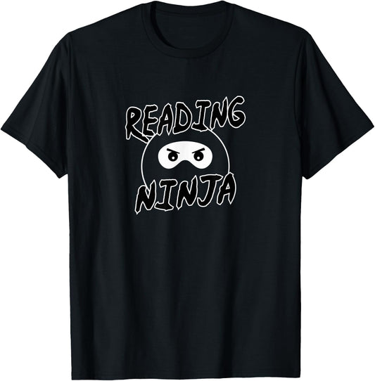 Reading Ninja – Novelty Book, Novel Readers T-Shirt - T-Shirt | Black