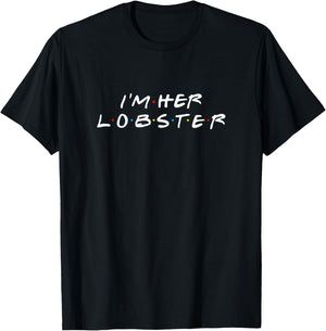 I'm Her 'I'm Her, I'm His & He's, She's & You're my Lobster' Black Cotton Polyester Blend Classic Fit Short Sleeve - Small - - Casual - All Seasons - 1 Count T-Shirt - T-Shirt | Black