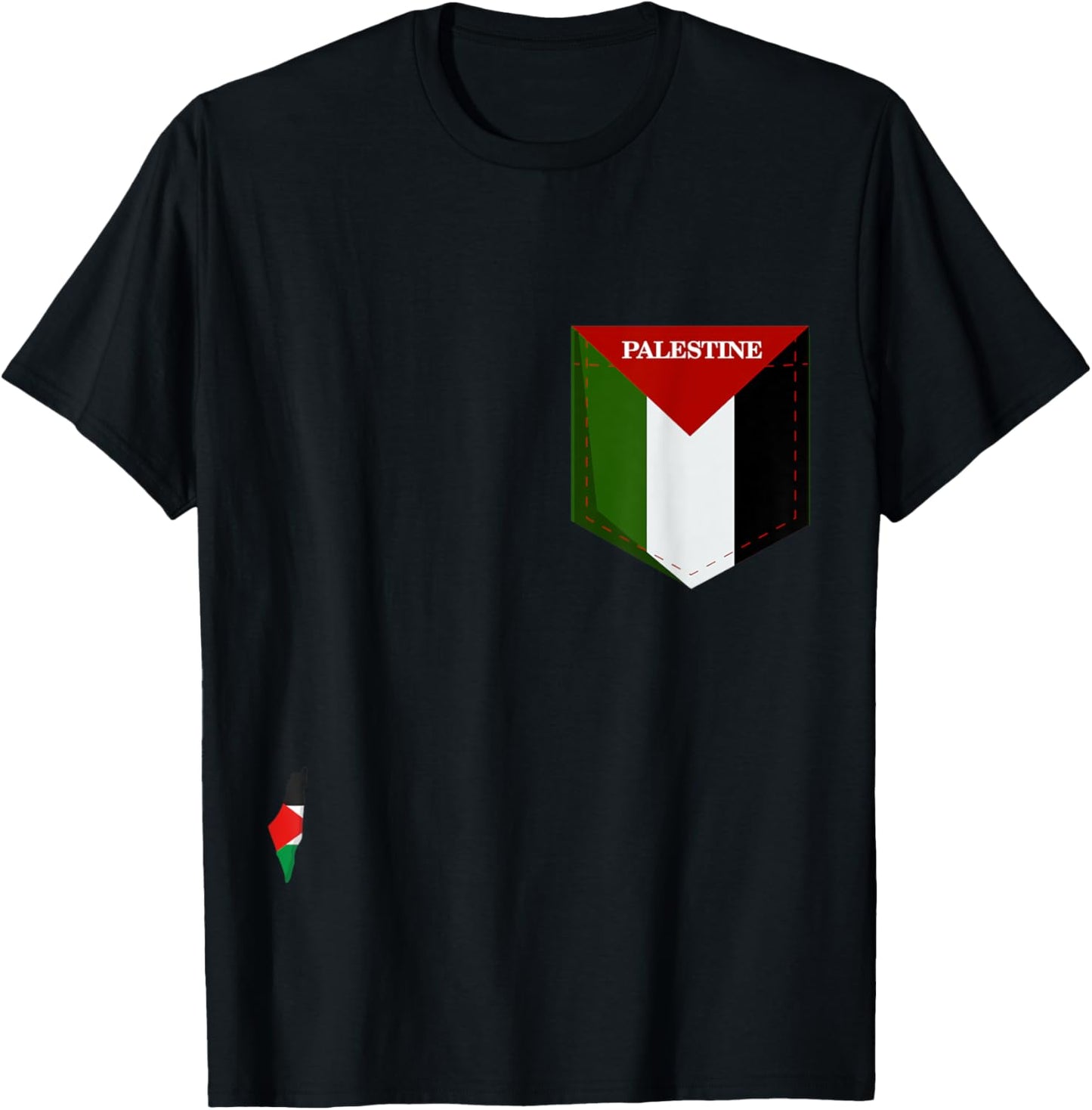 Cool Palestine Flag in the Pocket, I Love Palestine Graphic T-Shirt - T-Shirt | Black
