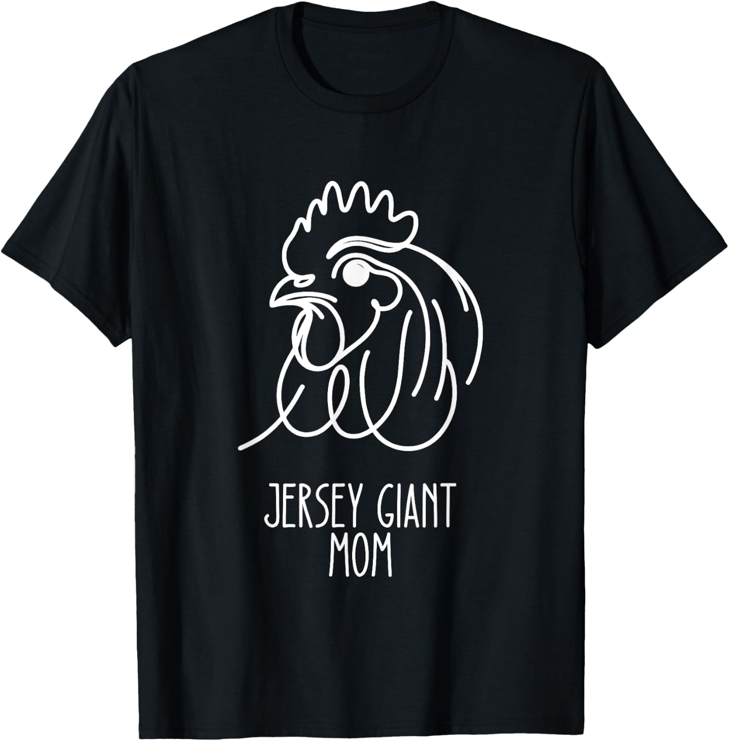 Line Art Best Chicken Mom Women - Jersey Giant T-Shirt - T-Shirt | Black