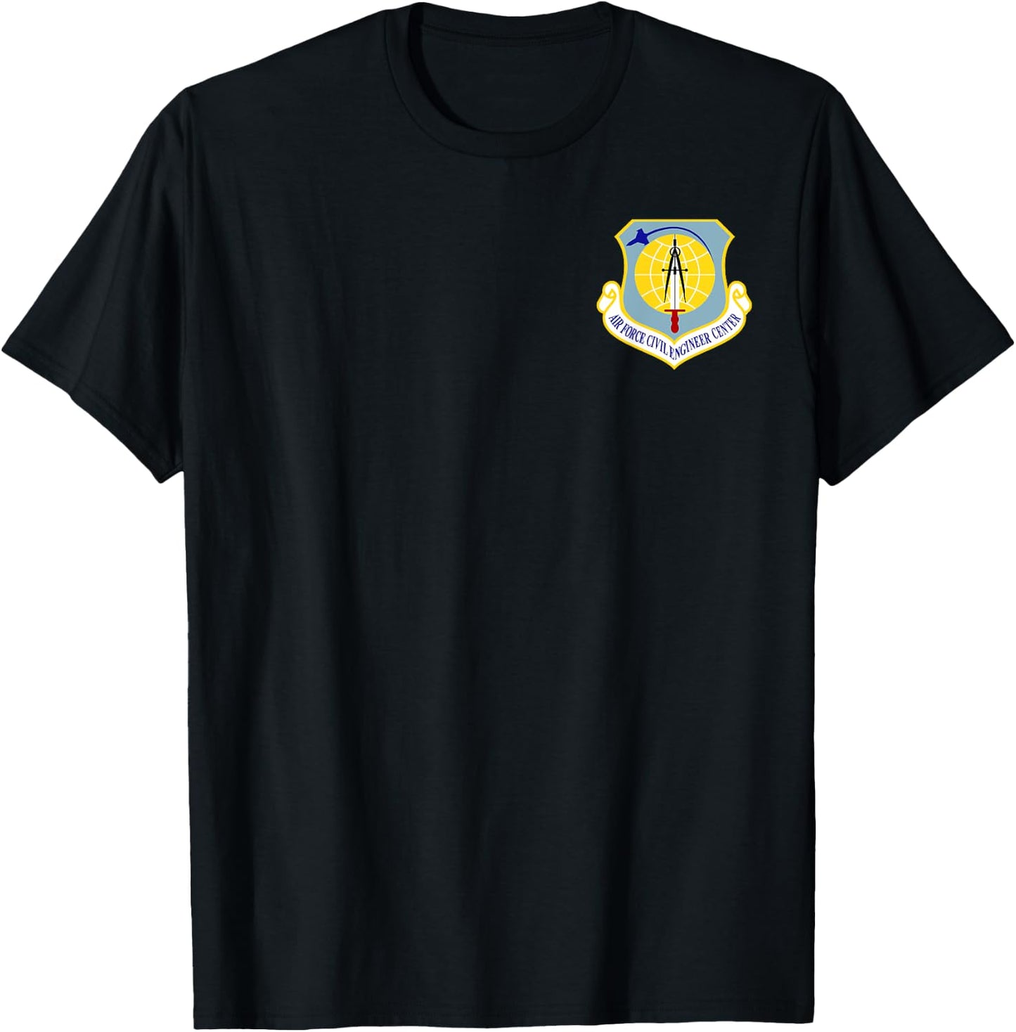 Air Force Civil Engineer Center Military Veteran Patch T-Shirt - T-Shirt | Black