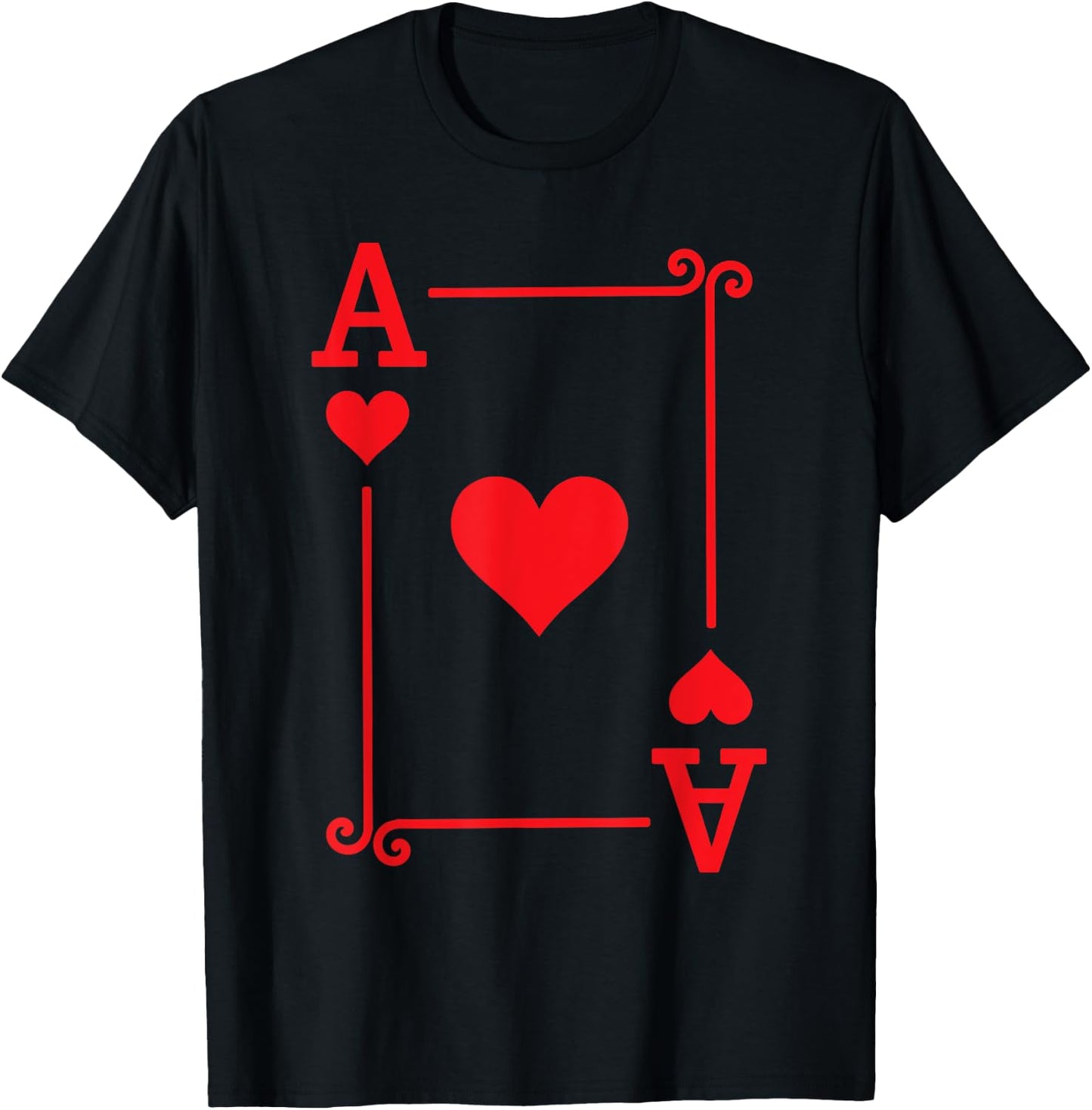 Playing Card Costume & Gifts - Ace Card Hearts Suit - Black, Small - -Kids T-Shirt - T-Shirt | Black