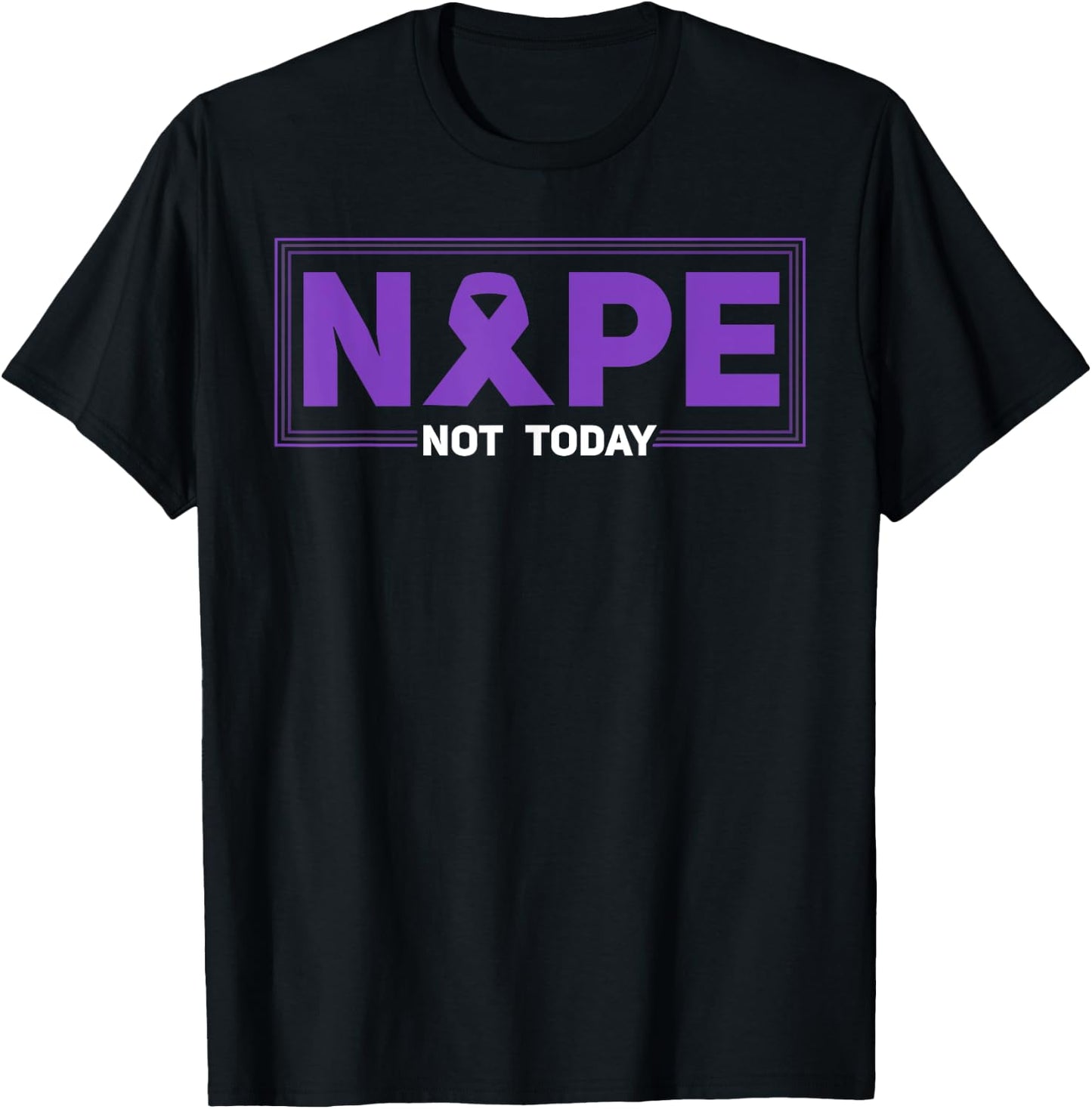 Nope Not Today Hodgkin's Lymphoma Survivor Purple Ribbon T-Shirt - T-Shirt | Black