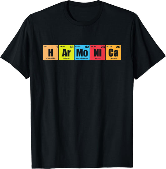 Harmonica Vintage Retro Funny Harmonica Player Gift T-Shirt - T-Shirt | Black
