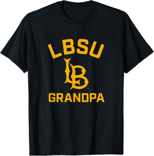 Cal State Long Beach CSULB Arched Grandpa Men Women T-Shirt - T-Shirt | Black