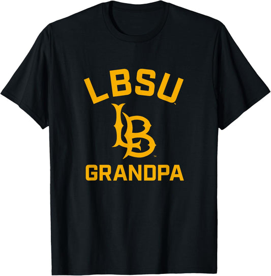 Cal State Long Beach CSULB Arched Grandpa Men Women T-Shirt - T-Shirt | Black