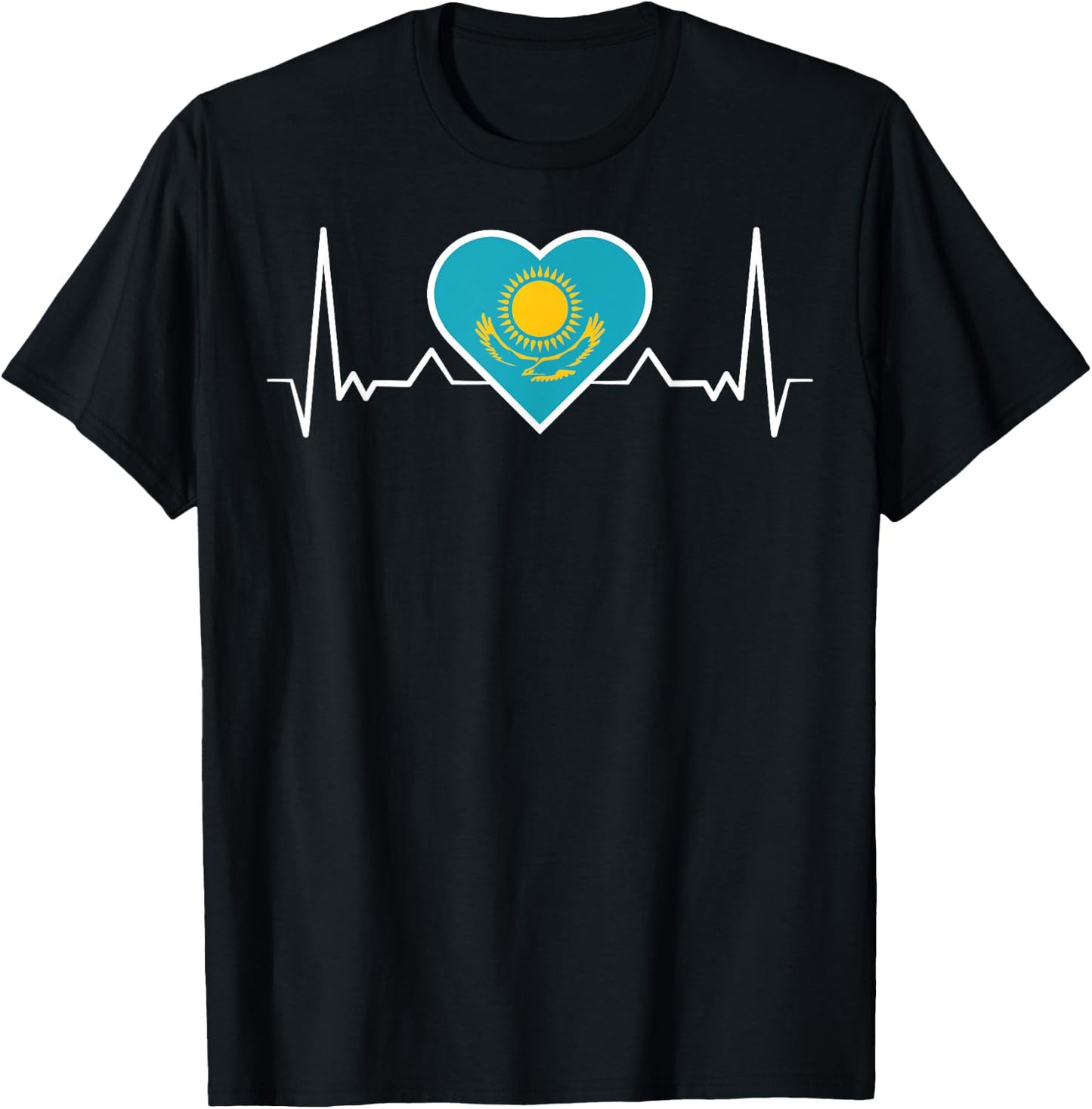 Republic of Kazakhstan Kazakhstan Kazakh Flag Horse T-Shirt - T-Shirt | Black