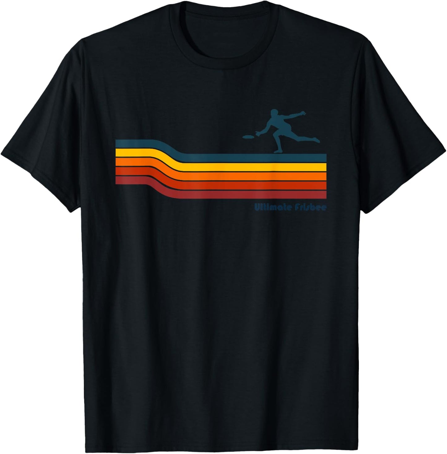 Ultimate Frisbee Retro Color Lines T-Shirt - T-Shirt | Black