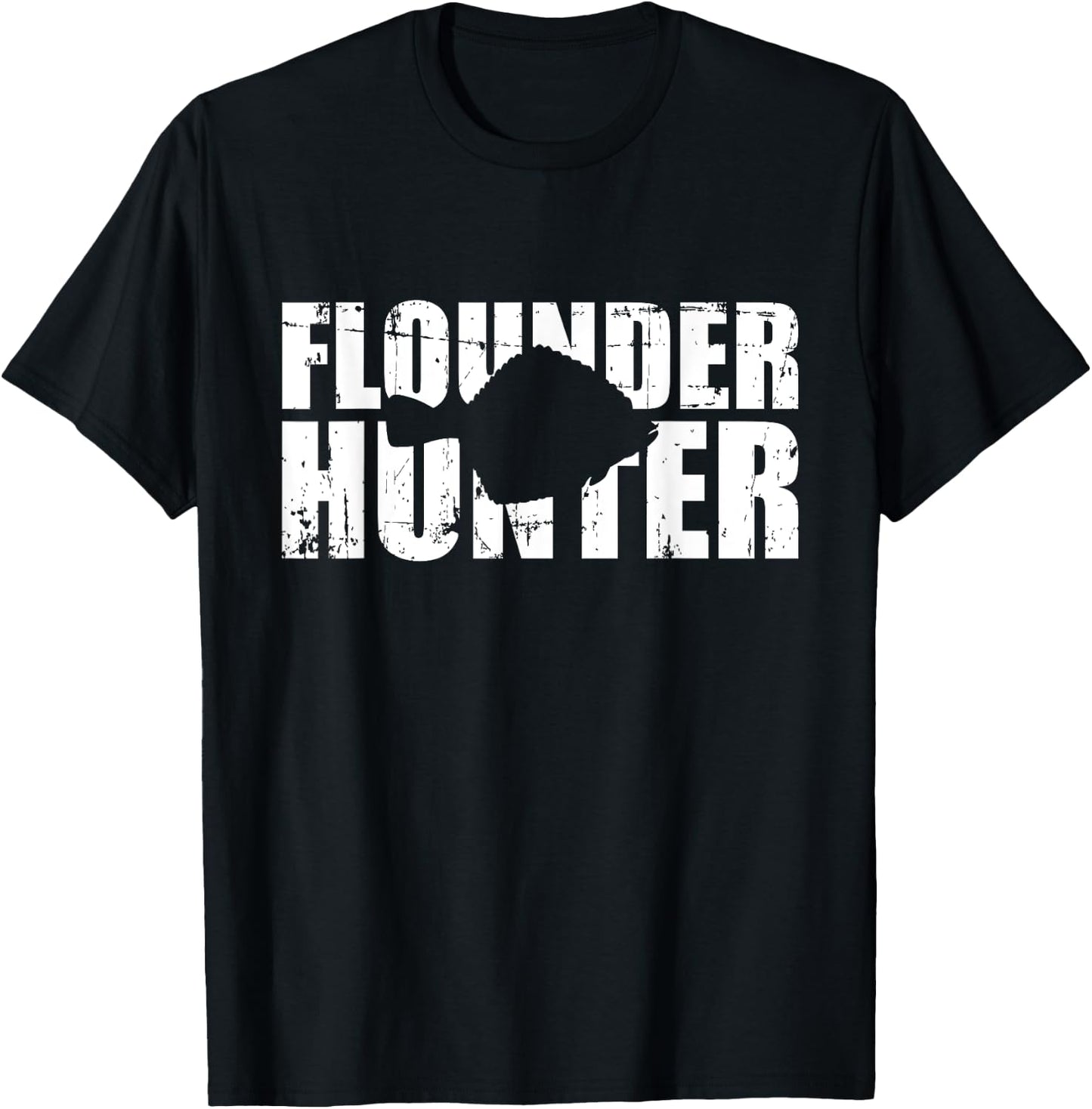 Flounder Hunter Fishing T-Shirt - T-Shirt | Black