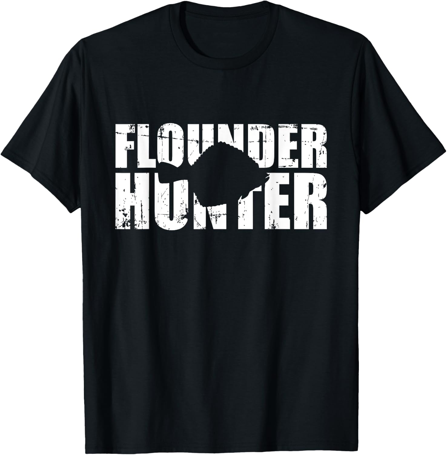 Flounder Hunter Fishing T-Shirt - T-Shirt | Black