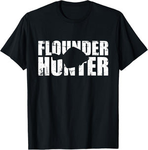 Flounder Hunter Fishing T-Shirt - T-Shirt | Black