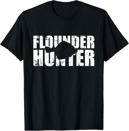Flounder Hunter Fishing T-Shirt - T-Shirt | Black
