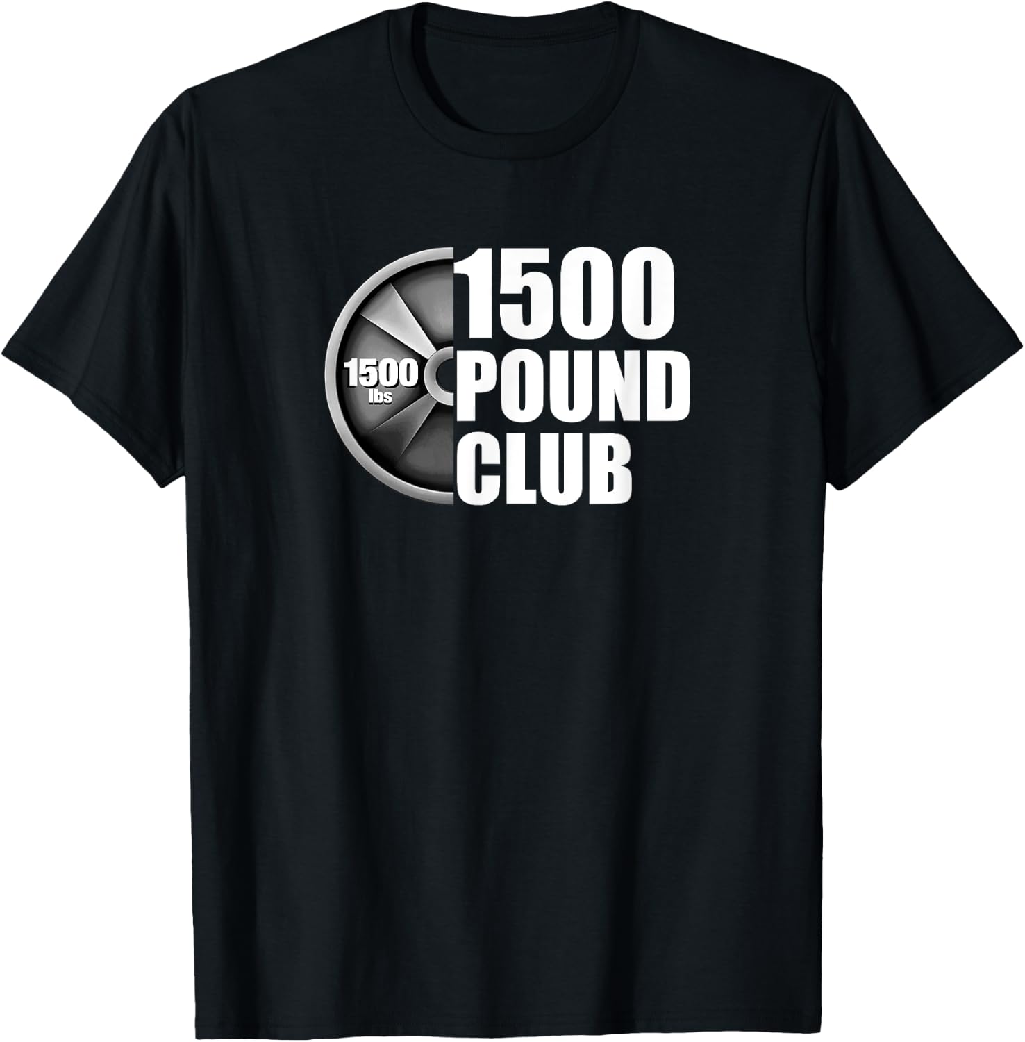 1500 Pound Club Powerlifting T-Shirt - T-Shirt | Black