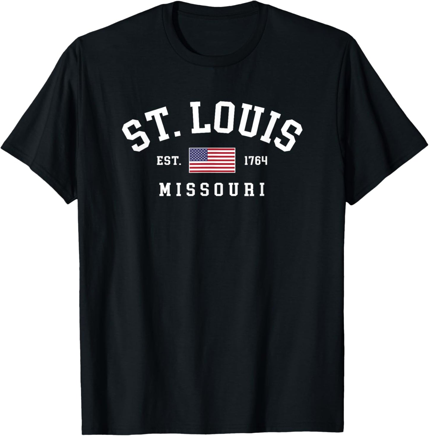 St Louis Missouri July 4th US Flag Retro Throwback T-Shirt - T-Shirt | Black