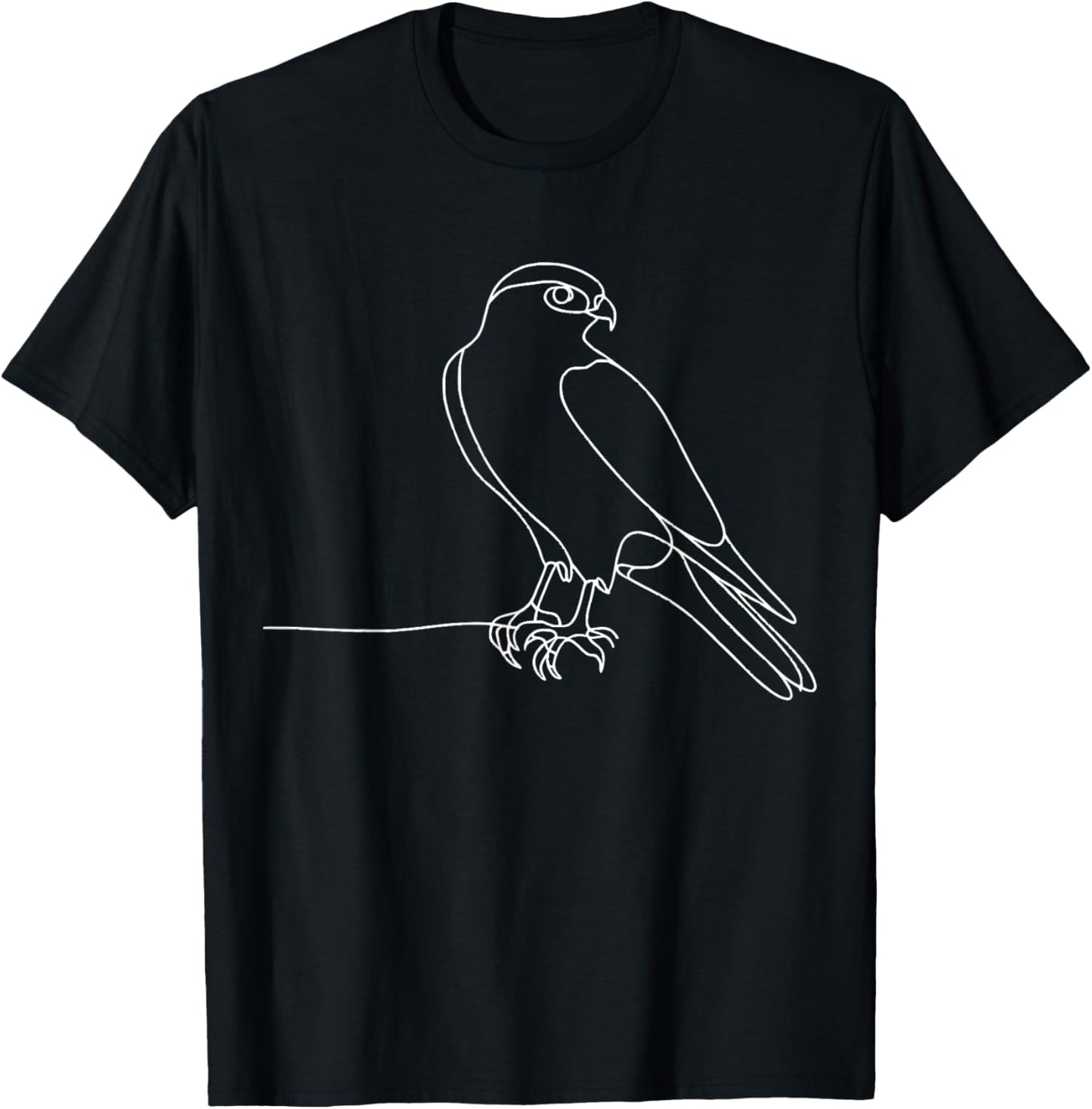 Line Art Bird & Ornithologist Cooper'S Hawk T-Shirt - T-Shirt | Black