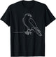 Line Art Bird & Ornithologist Cooper'S Hawk T-Shirt - T-Shirt | Black