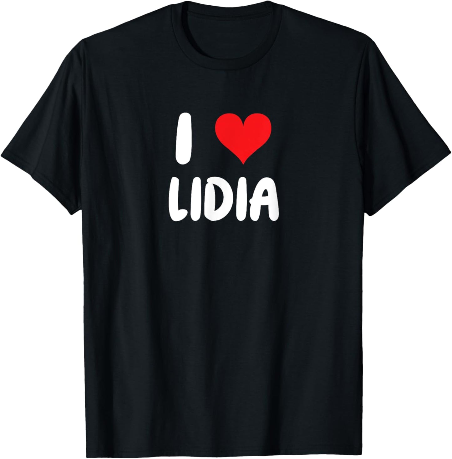 I Love Lidia - Heart T-Shirt - T-Shirt | Black