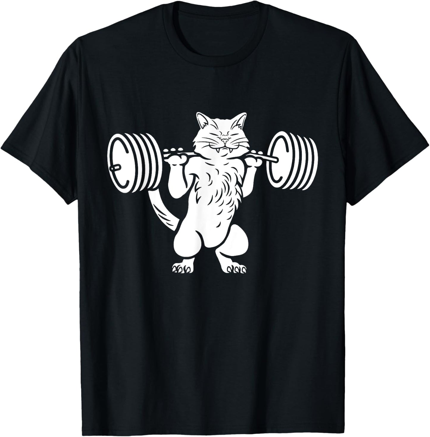 Squat Cat Gift Power Squat Bodybuilder T-Shirt - T-Shirt | Black
