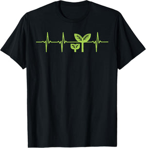 Earth Day Shirt Pro Environment Plant Heartbeat Gift T-Shirt - T-Shirt | Black