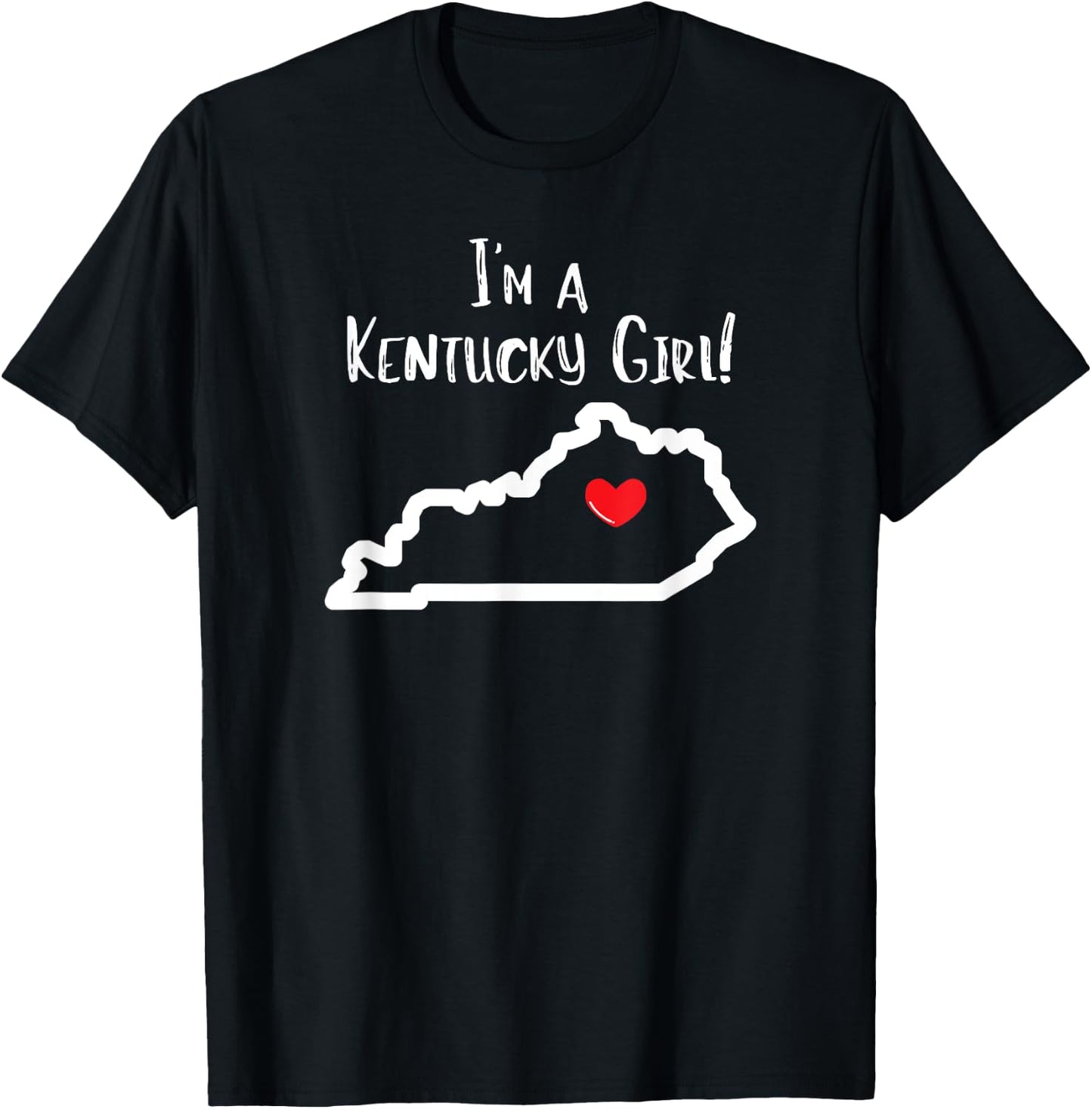 I'm a Kentucky Girl Heart T-Shirt - T-Shirt | Black