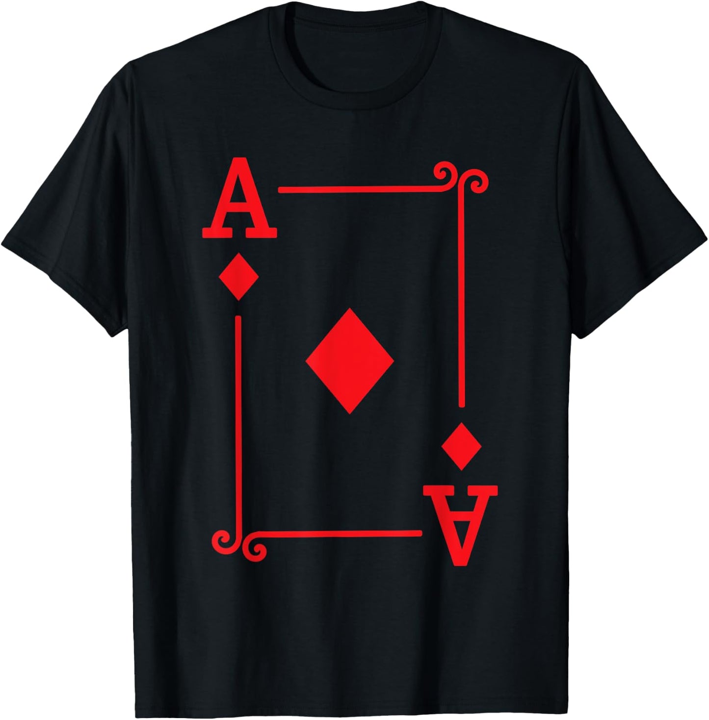 Playing Cards - Matching Diamonds Card Suits - Ace Card T-Shirt - T-Shirt | Black