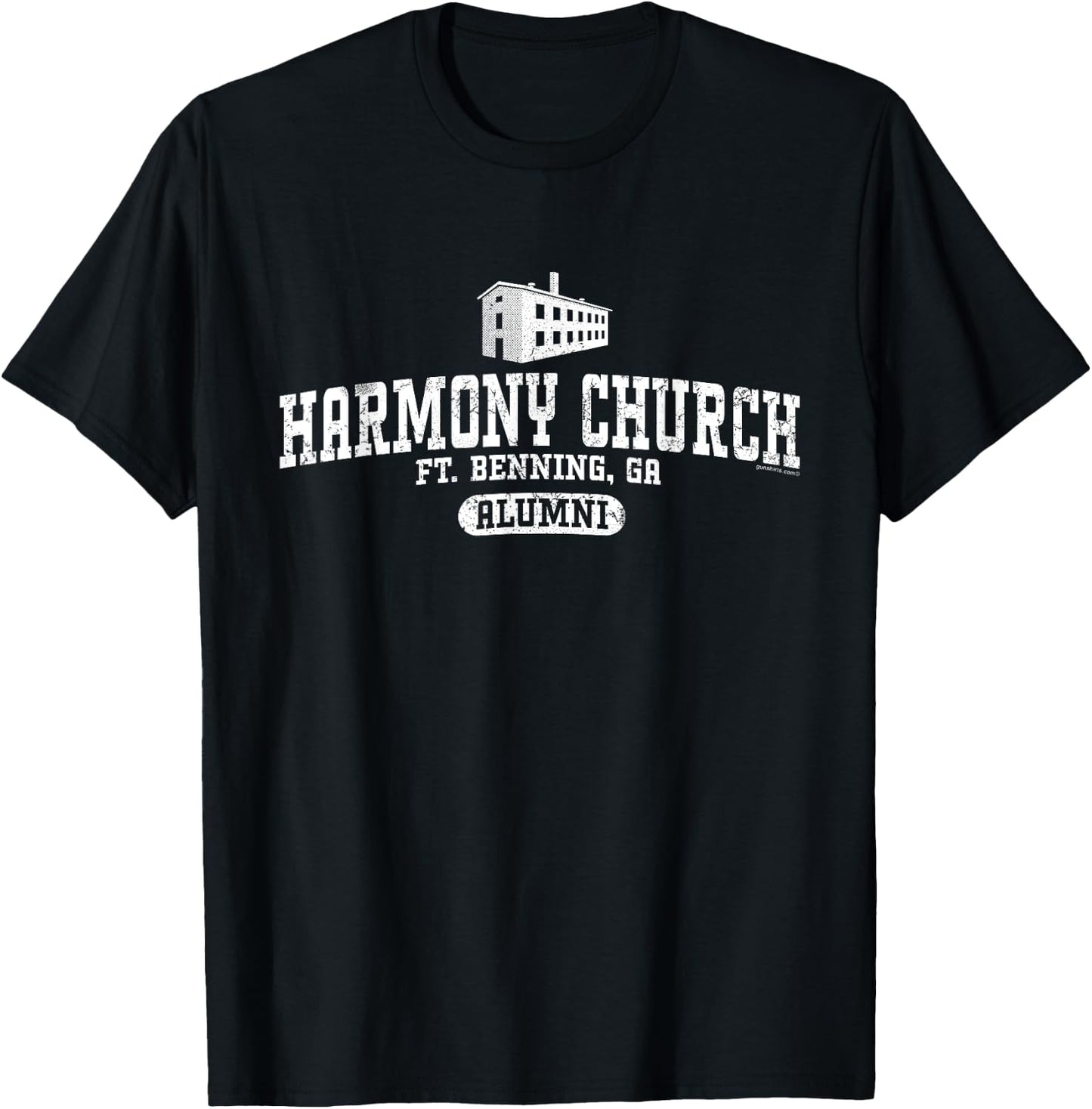 GS Military Designs Harmony Church Alumni Retro - Black, Small, , Short Sleeve, Classic Fit, Distressed Look, Retro Design, Lightweight, Adults, Military Alumni T-Shirt - T-Shirt | Black