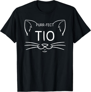 Purr-fect Tio Funny Cat Lover Hispanic Uncle Kittens Owner T-Shirt - T-Shirt | Black
