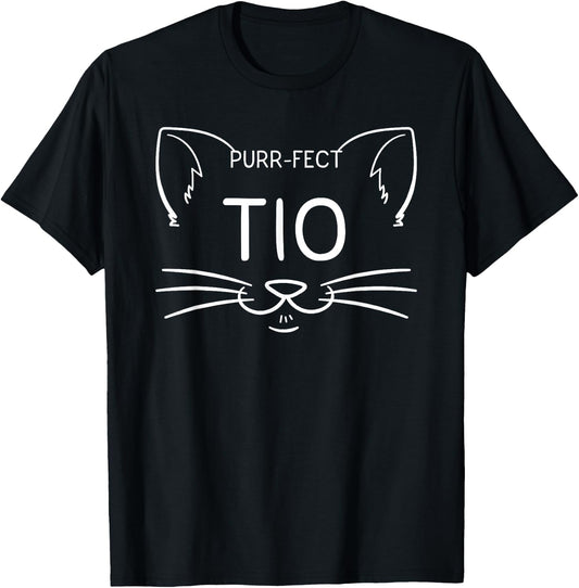 Purr-fect Tio Funny Cat Lover Hispanic Uncle Kittens Owner T-Shirt - T-Shirt | Black