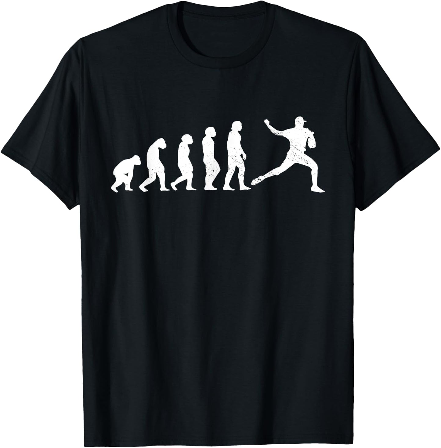 Pitcher Evolution Hobby Profession Monkey Ape Baseball T-Shirt - T-Shirt | Black