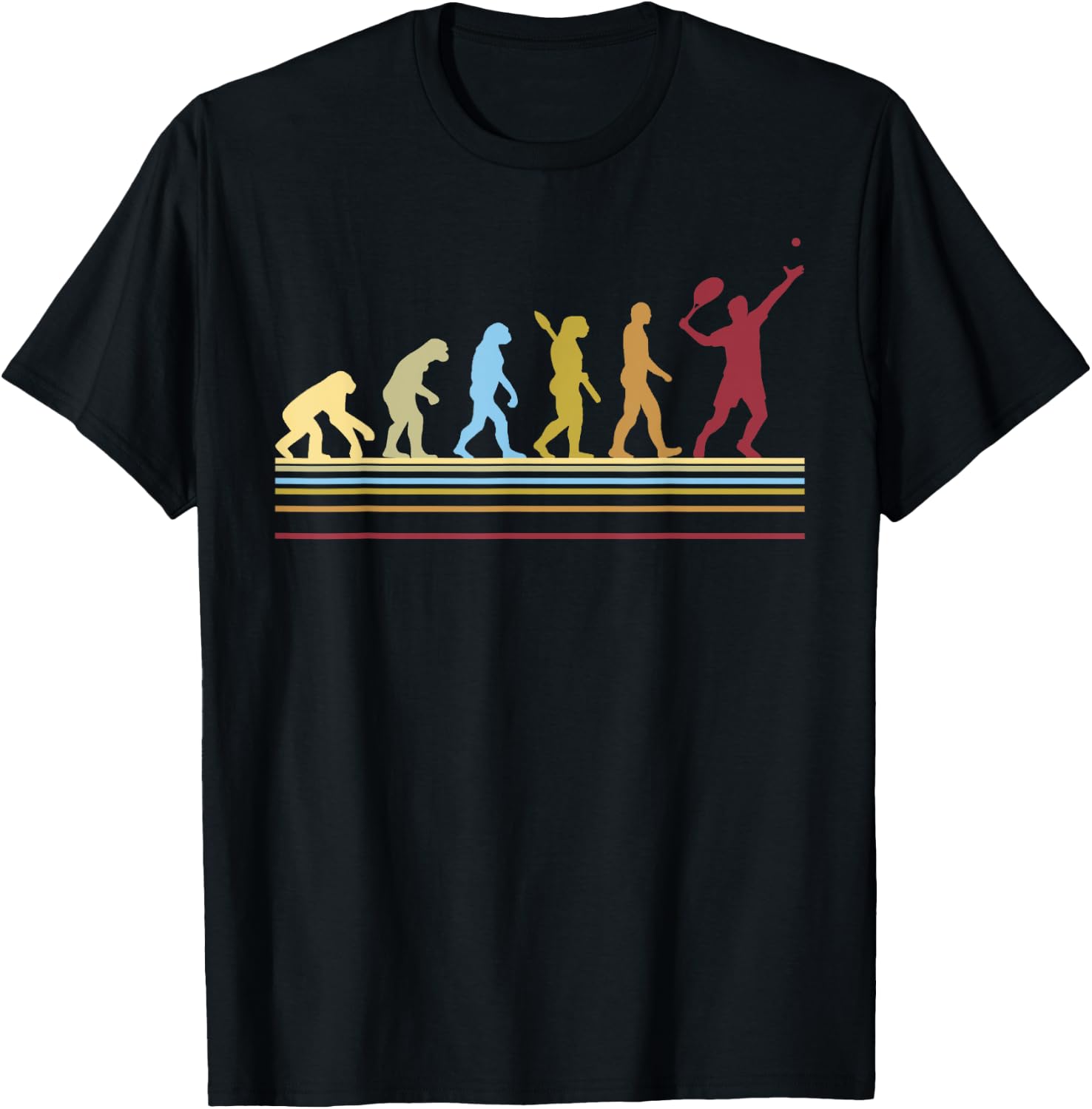 Tennis Player Retro Sport Evolution T-Shirt - T-Shirt | Black