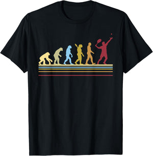 Tennis Player Retro Sport Evolution T-Shirt - T-Shirt | Black