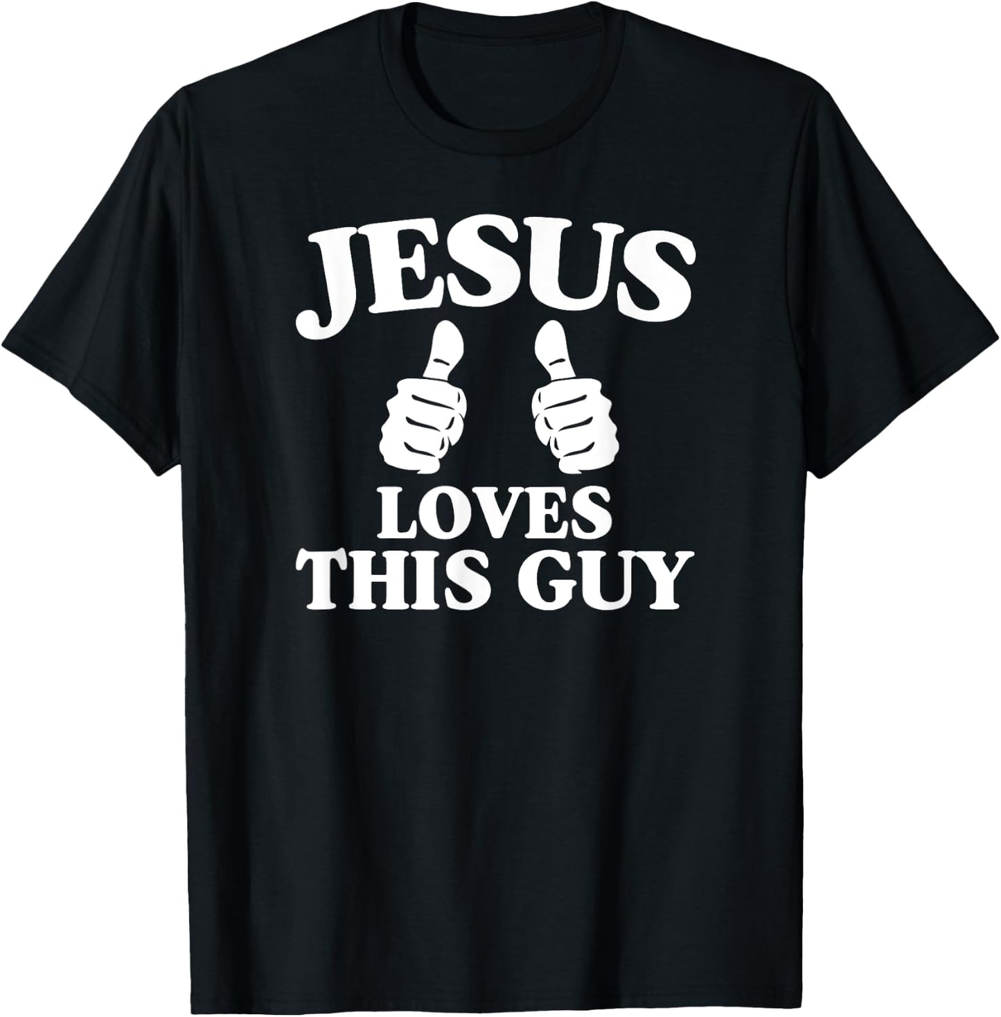Jesus Loves This Guy Cute Christian Bible Verse Quotes T-Shirt - T-Shirt | Black
