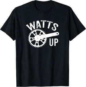 Watts Up Funny Cycling Shirt T-Shirt - T-Shirt | Black