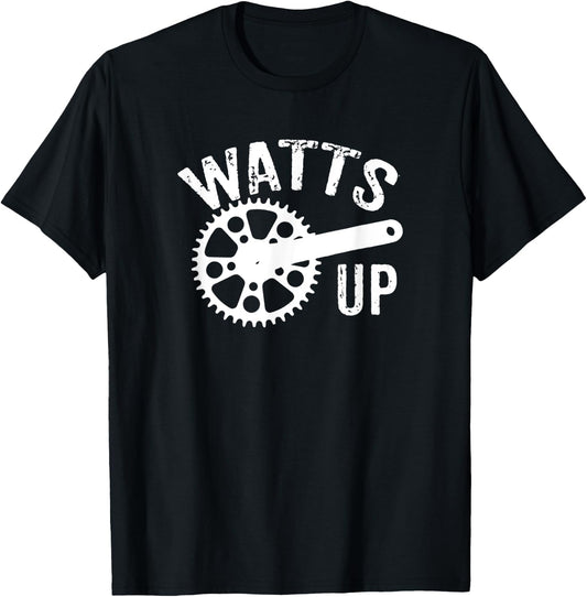 Watts Up Funny Cycling Shirt T-Shirt - T-Shirt | Black