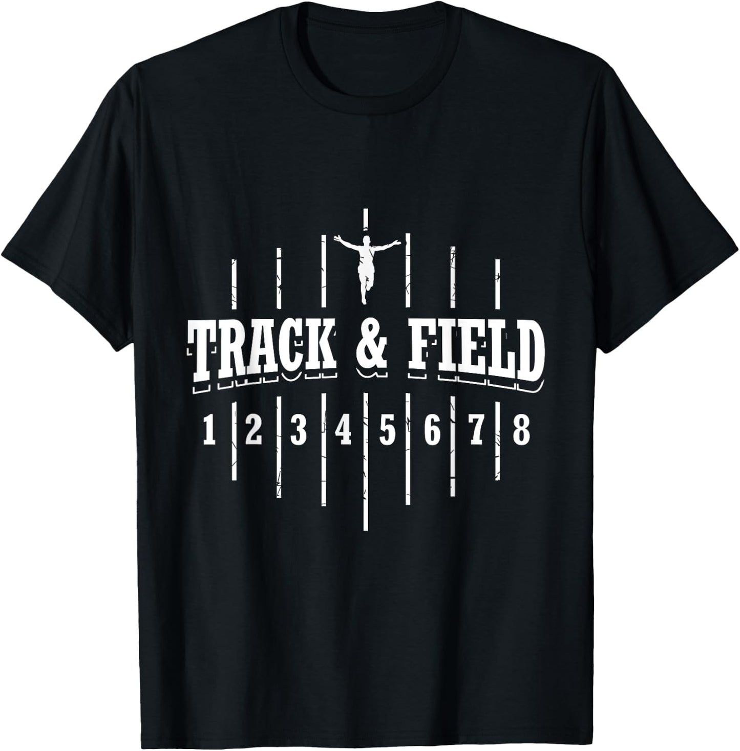 Funny Track and Field Design Runner Numbers T-Shirt - T-Shirt | Black