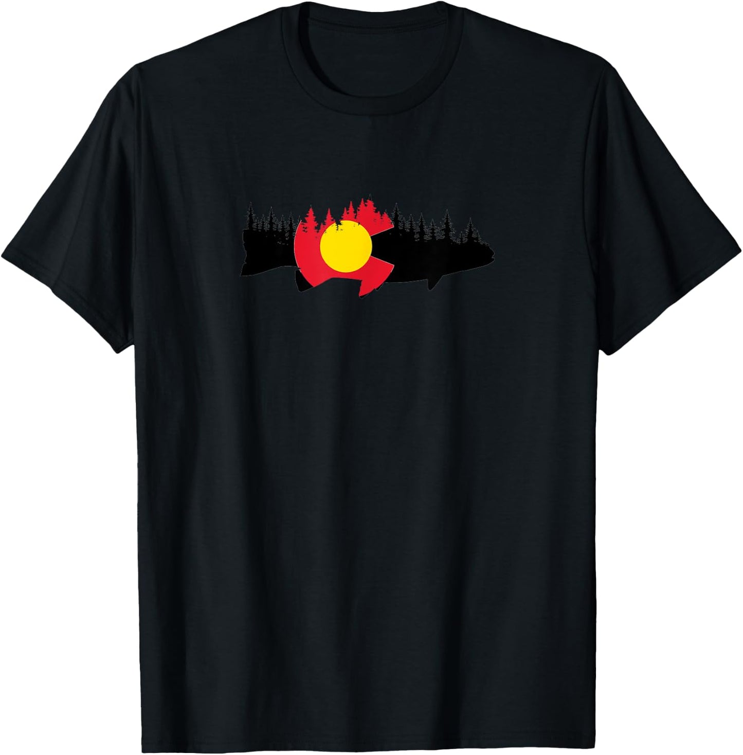 Colorado Fishing Graphic Design T-Shirt - T-Shirt | Black