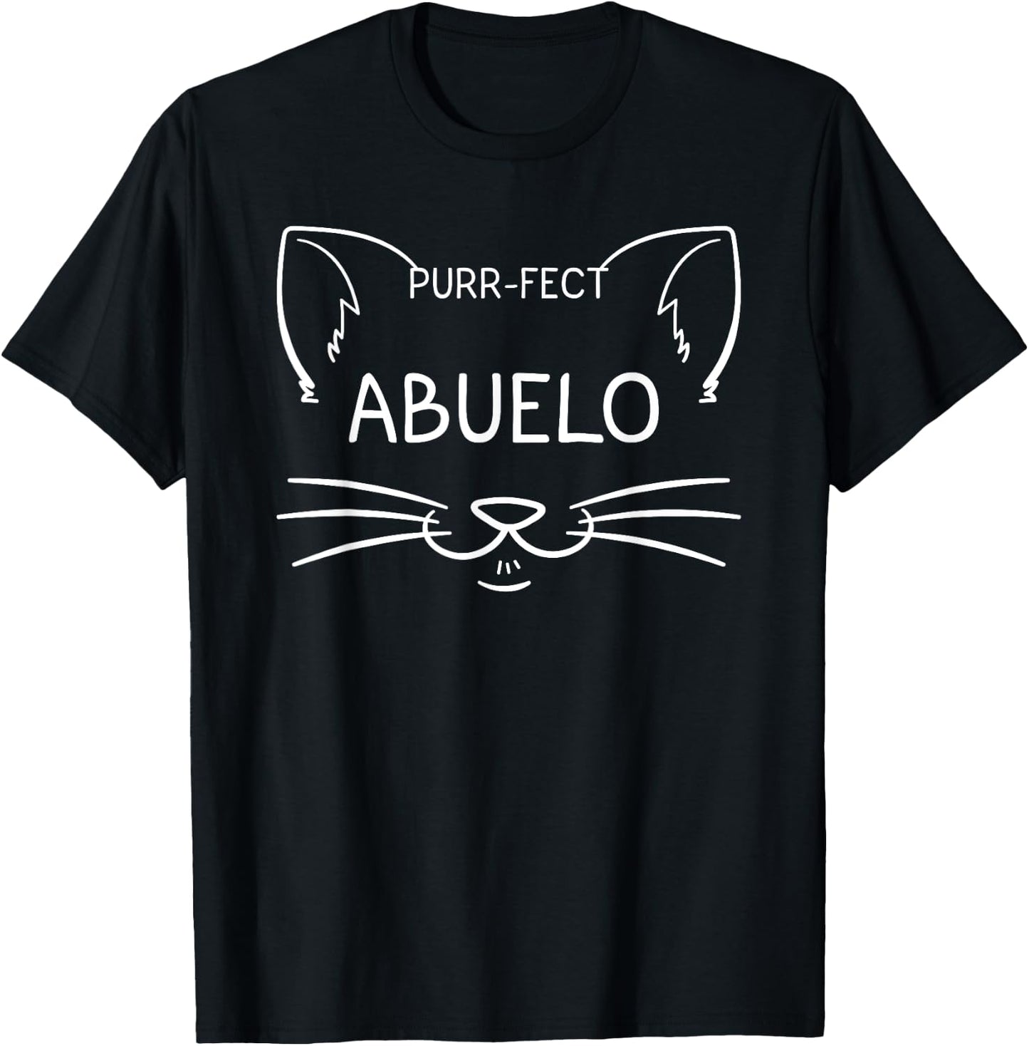 Purr-fect Abuelo Funny Cat Lover Grandfather Kitty Owner T-Shirt - T-Shirt | Black