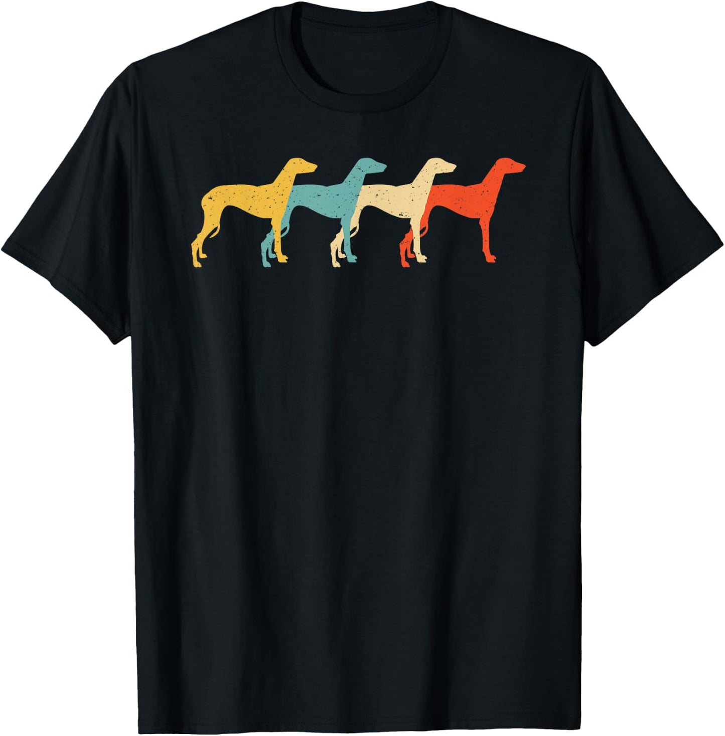 Greyhound Vintage Retro Dog Pet Racer Lover 60s 70s Gift Men Women Girls Kids T-Shirt - T-Shirt | Black