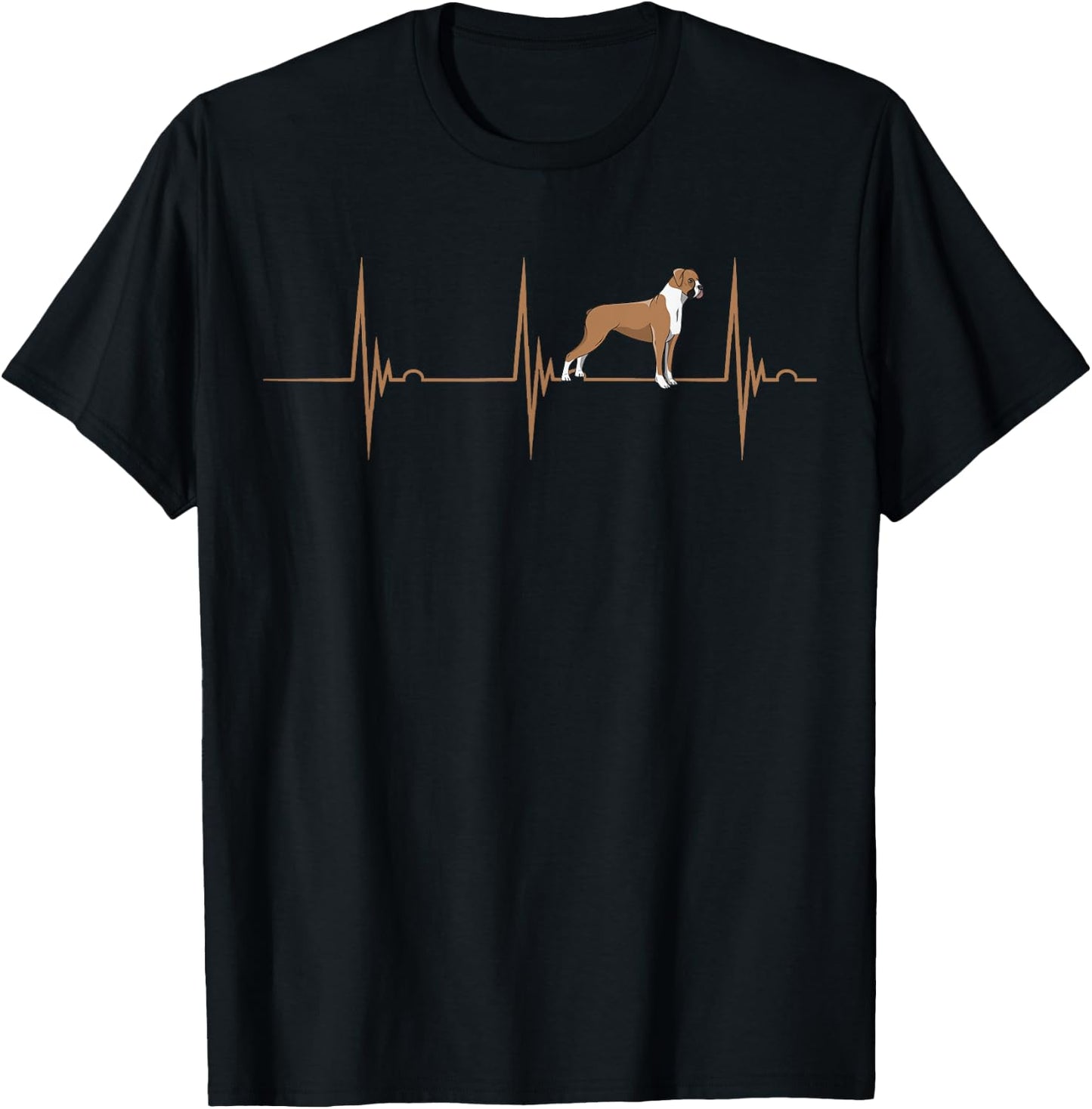 Boxer Dog Owner Heartbeat EKG Pulse Boxer Dog Lover Breeder Men Women Girls Kids T-Shirt - T-Shirt | Black