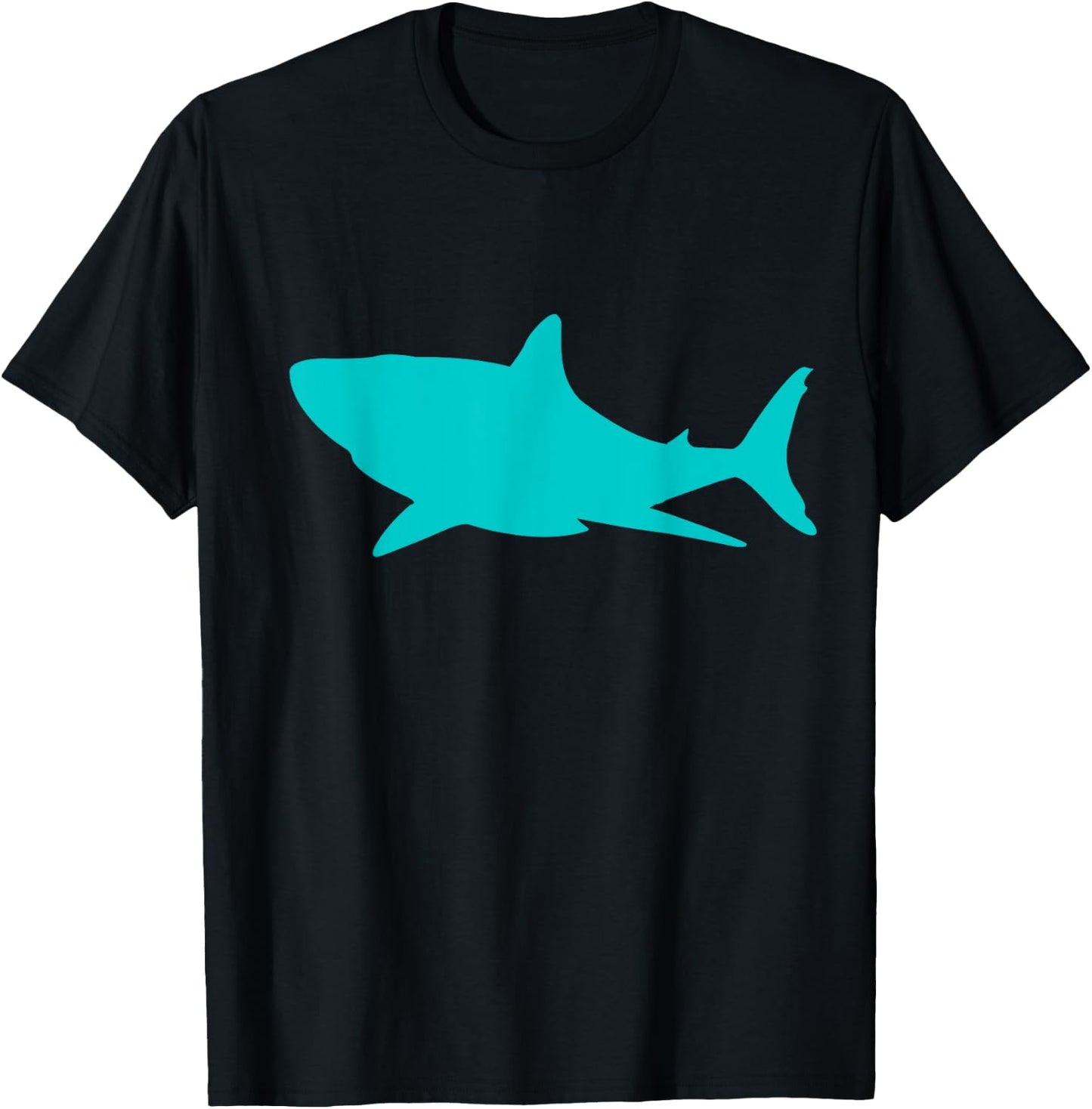 Teal Shark Lover Marine Graphic T-Shirt - T-Shirt | Black
