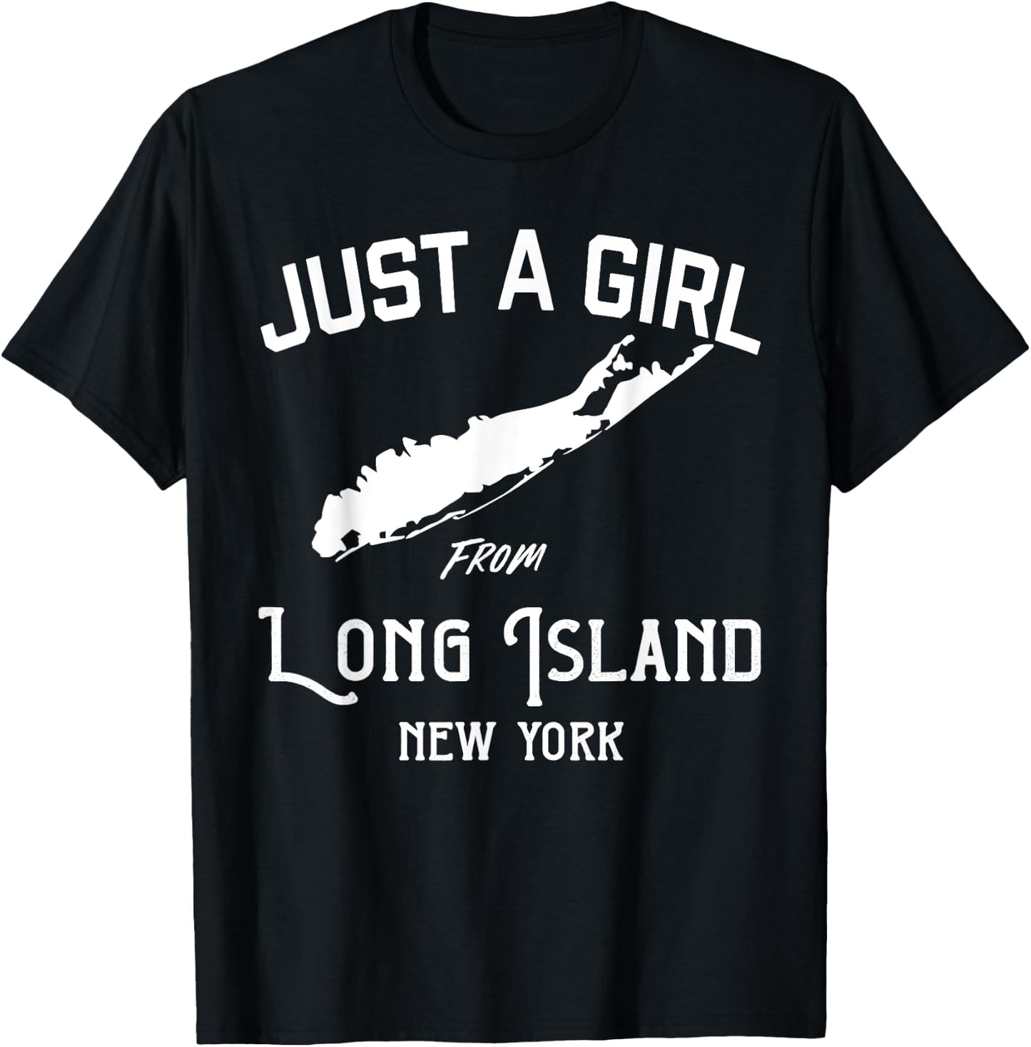 Long Island New York Souvenir , Girl, Wife Map T-Shirt - T-Shirt | Black