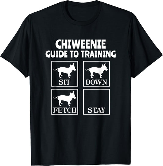 Chiweenie Guide To Training Chiweenie Mom Dad Dog Lover T-Shirt - T-Shirt | Black