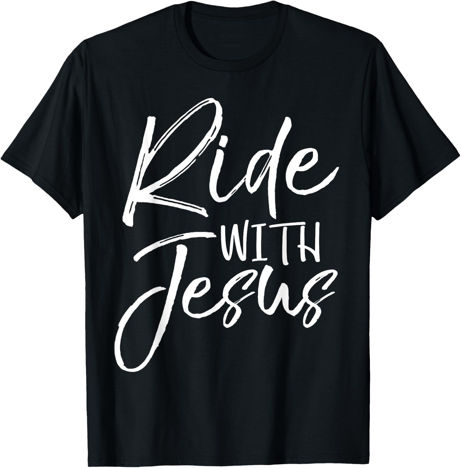 Christian Biker Gift Bike Riding Quote Fun Ride with Jesus T-Shirt - T-Shirt | Black