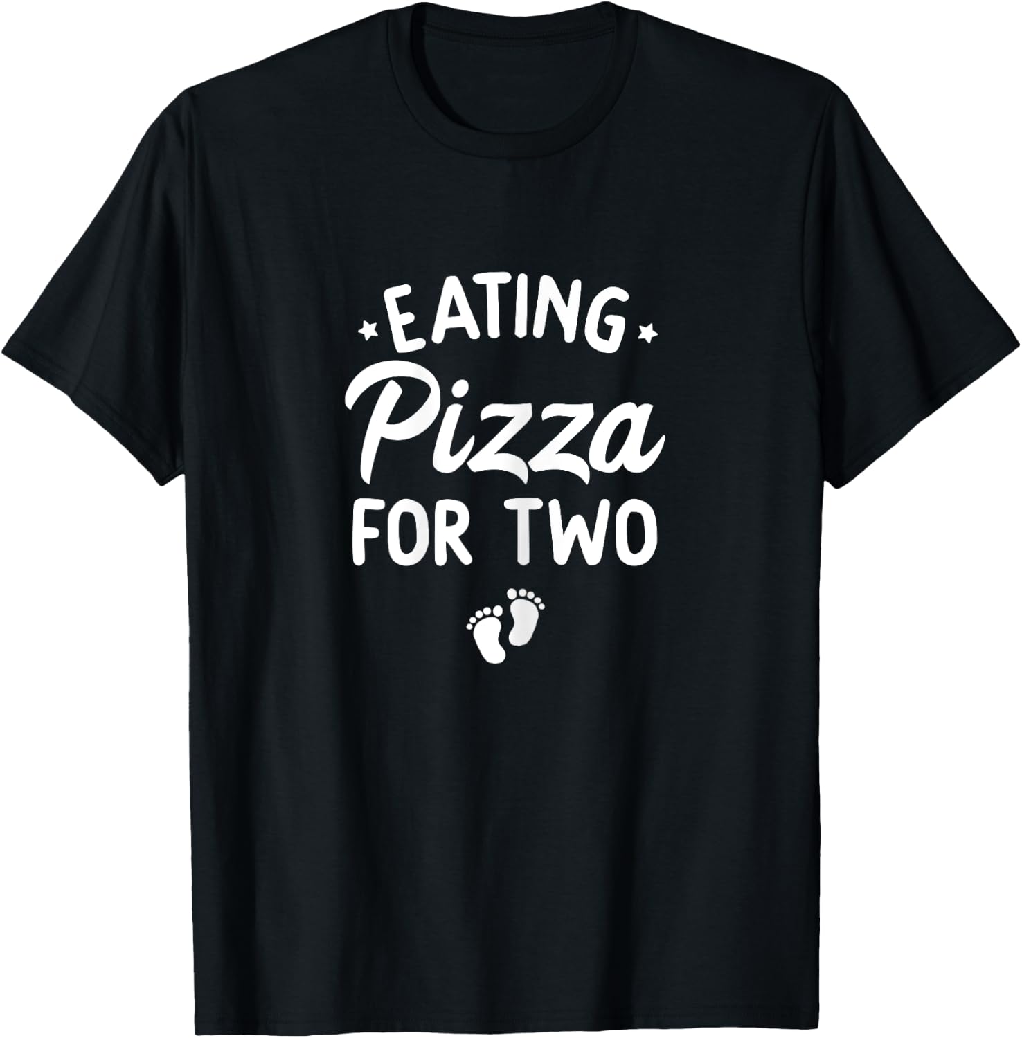 Eating Pizza For Two Funny Pregnancy Announcement New Mom T-Shirt - T-Shirt | Black