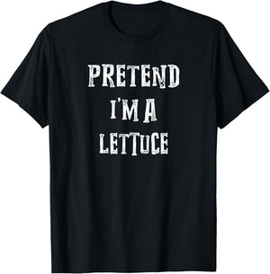 Pretend I'm A Lettuce Halloween Costume Couples Matching T-Shirt - T-Shirt | Black