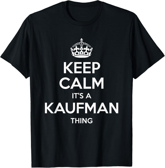 KAUFMAN Surname Funny Family Tree Birthday Reunion Gift T-Shirt - T-Shirt | Black