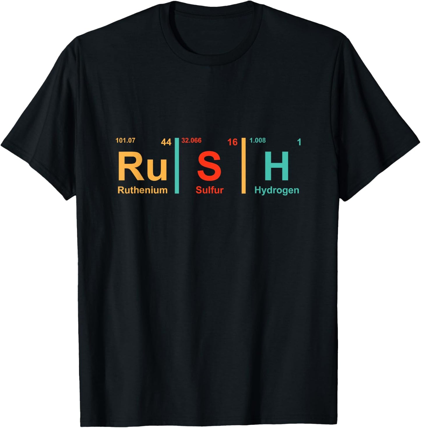 Rush (Ru-S-H) Periodic Table Elements Shirt T-Shirt - T-Shirt | Black