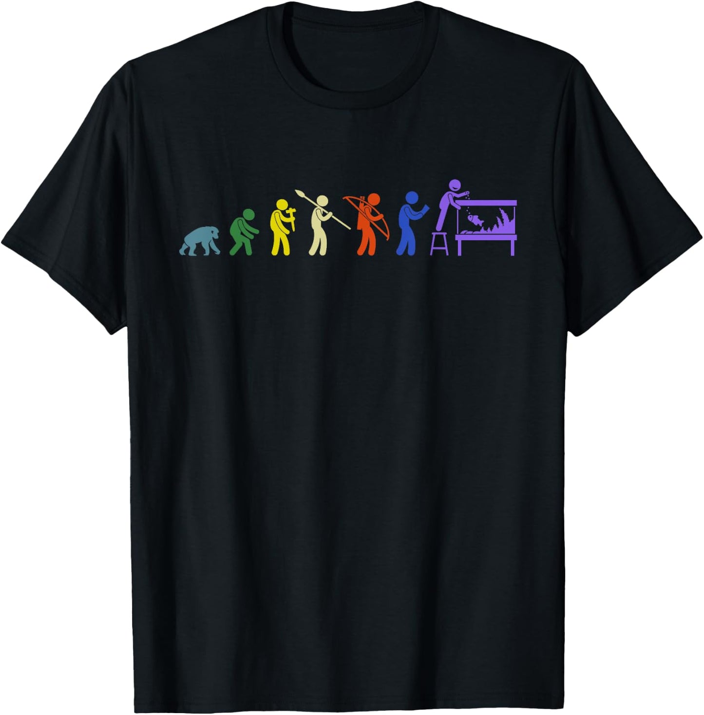 Aquarium Evolution - Fish Keeper Fishkeeping Aquascaper T-Shirt - T-Shirt | Black